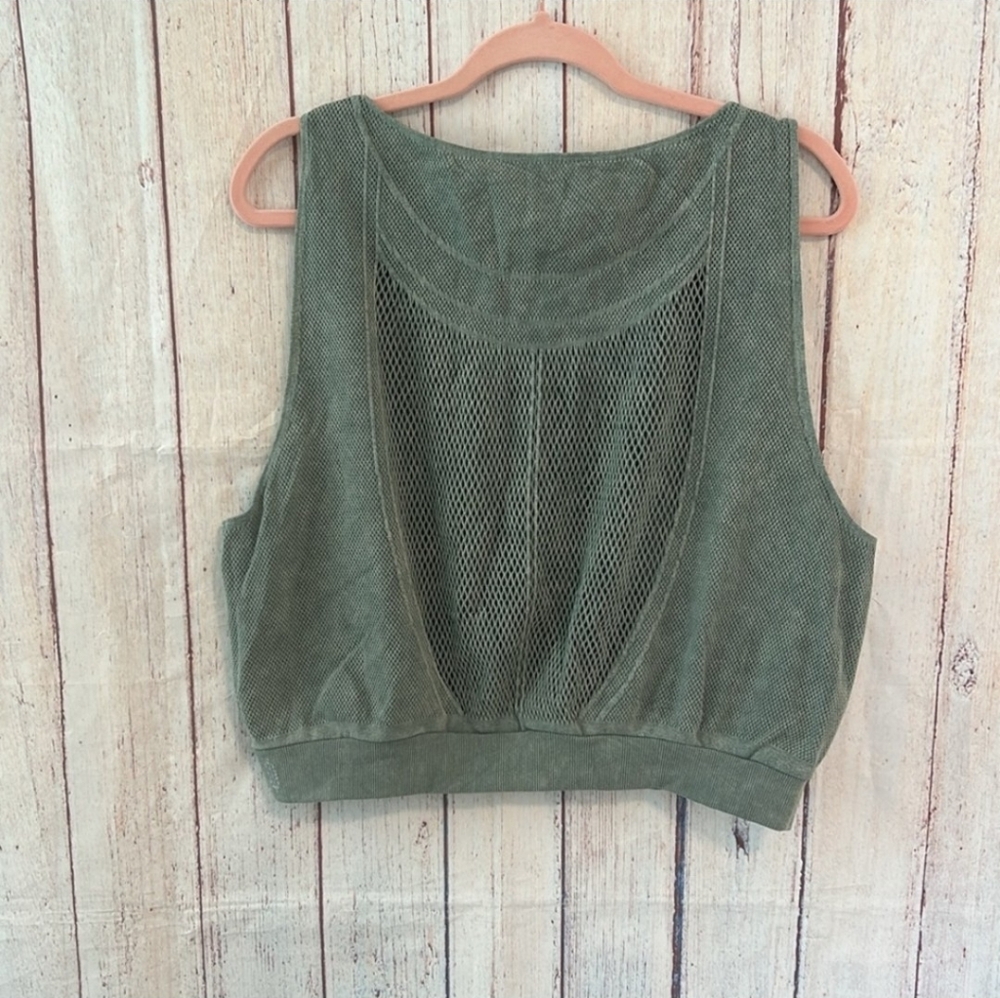 NWOT Free People Running Through My Mind Tank M Sage Green - Picture 8 of 8